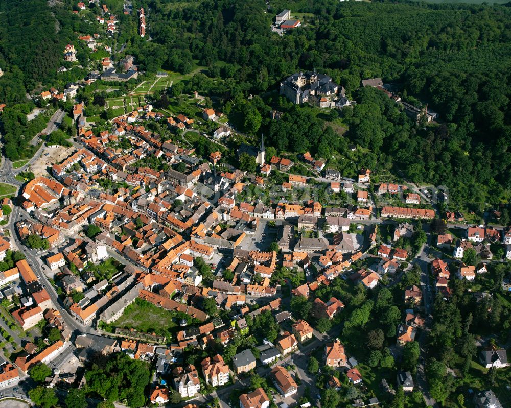 Aerial photograph Blankenburg (Harz) - The city center in the downtown area in Blankenburg (Harz) in the state Saxony-Anhalt, Germany