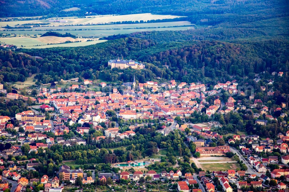 Blankenburg (Harz) from the bird's eye view: The city center in the downtown area in Blankenburg (Harz) in the state Saxony-Anhalt, Germany