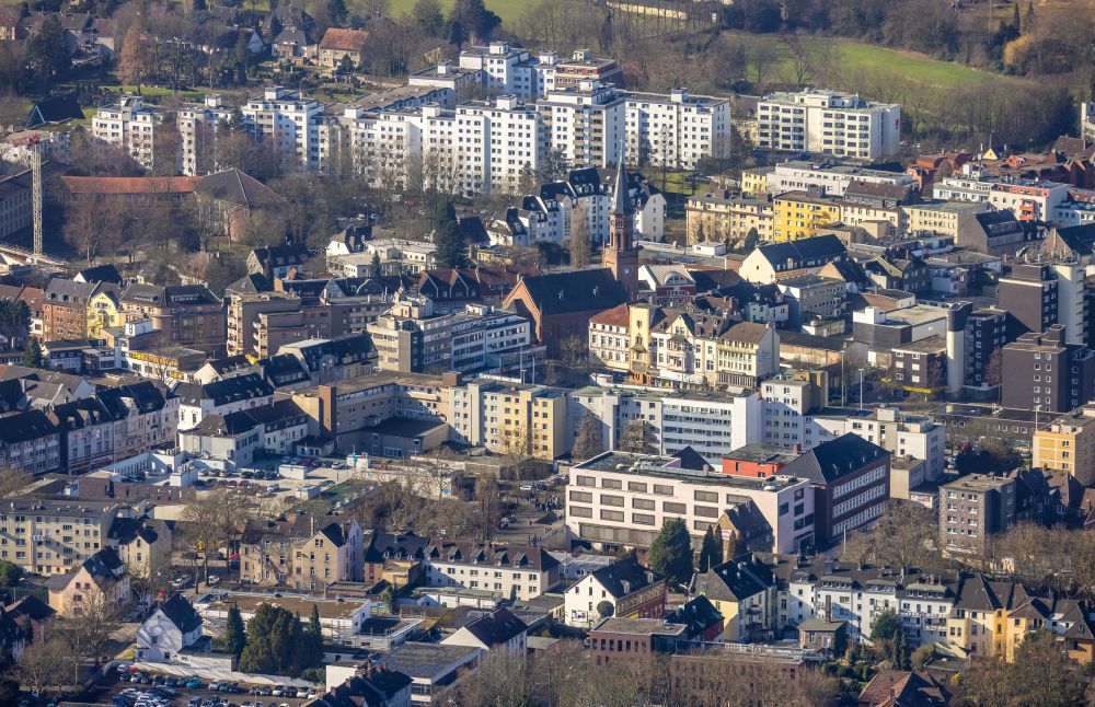 Bochum from above - The city center in the downtown area in Bochum at Ruhrgebiet in the state North Rhine-Westphalia, Germany