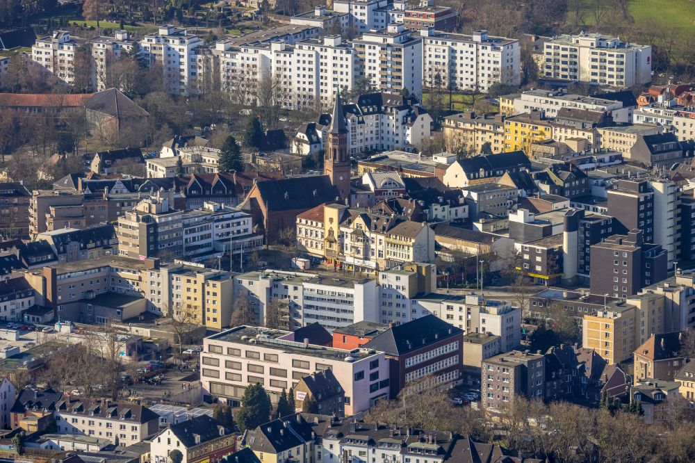 Aerial image Bochum - The city center in the downtown area in Bochum at Ruhrgebiet in the state North Rhine-Westphalia, Germany