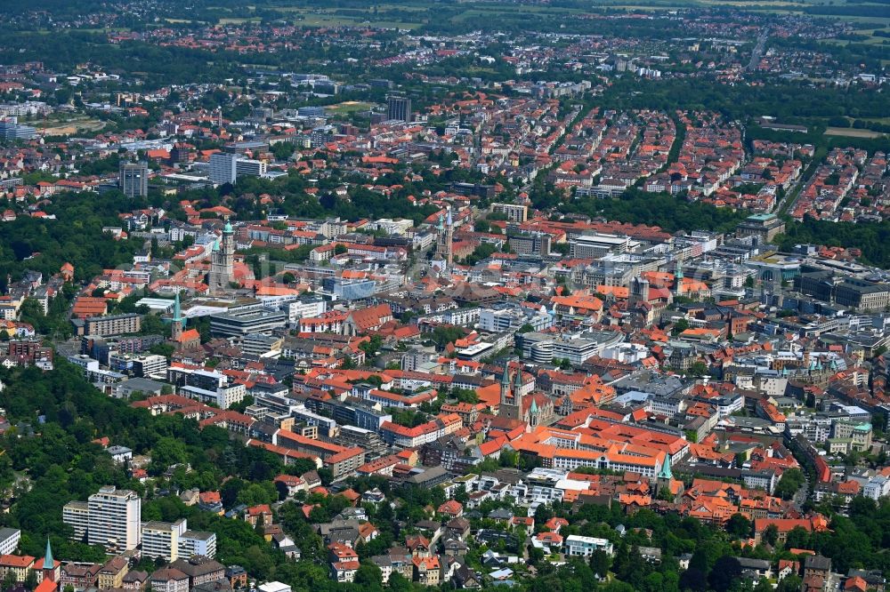 Braunschweig from above - The city center in the downtown area in the district Innenstadt in Brunswick in the state Lower Saxony, Germany