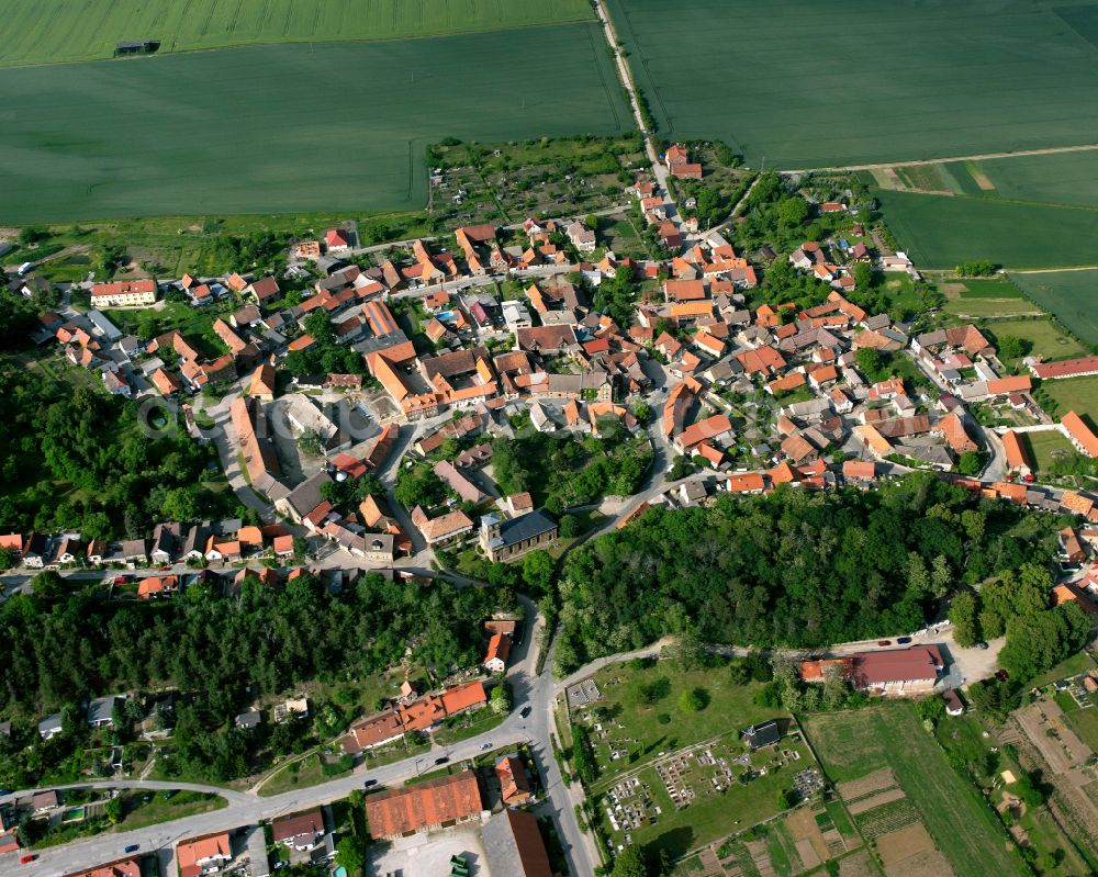 Aerial image Börnecke - The city center in the downtown area in Börnecke in the state Saxony-Anhalt, Germany