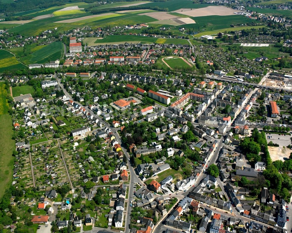 Aerial photograph Burkersdorf - The city center in the downtown area in Burkersdorf in the state Saxony, Germany