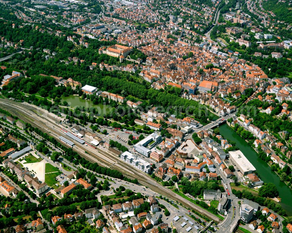 Derendingen from above - The city center in the downtown area in Derendingen in the state Baden-Wuerttemberg, Germany
