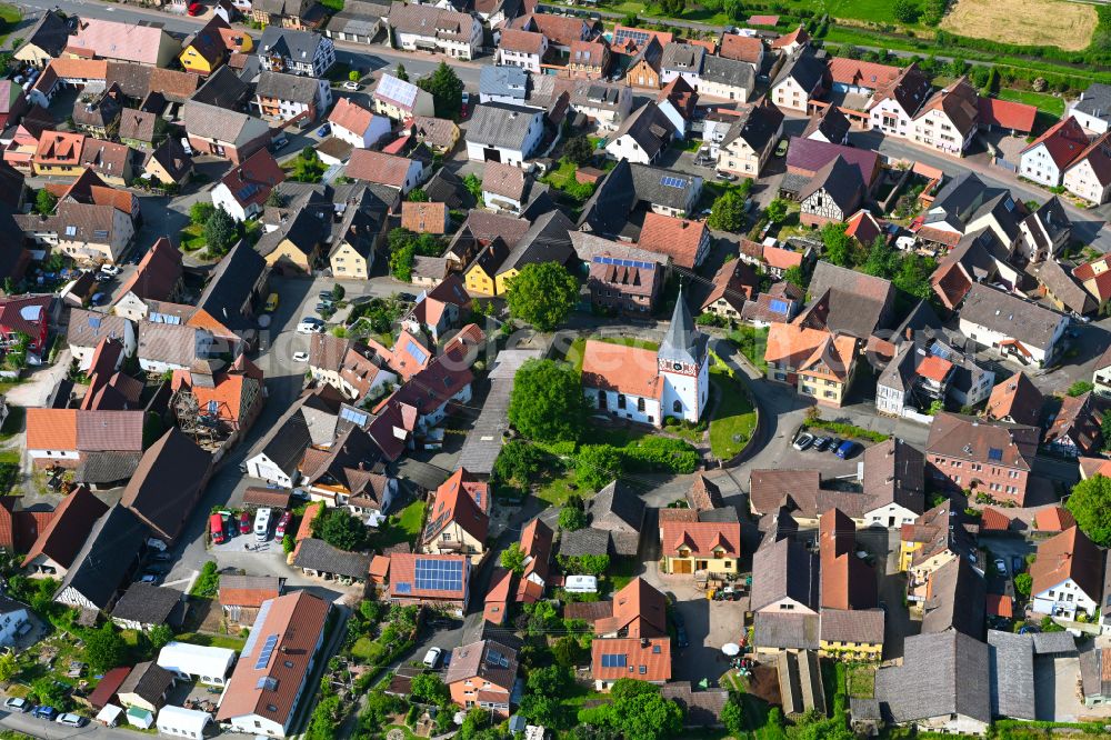 Dertingen from above - The city center in the downtown area in Dertingen in the state Baden-Wuerttemberg, Germany