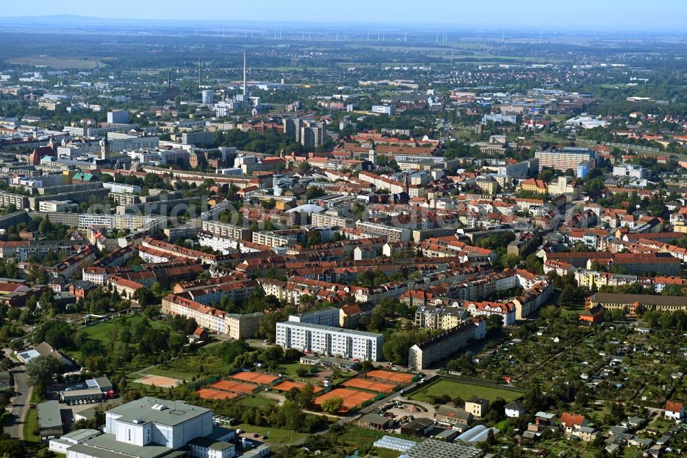 Aerial image Dessau - The city center in the downtown area in Dessau in the state Saxony-Anhalt, Germany