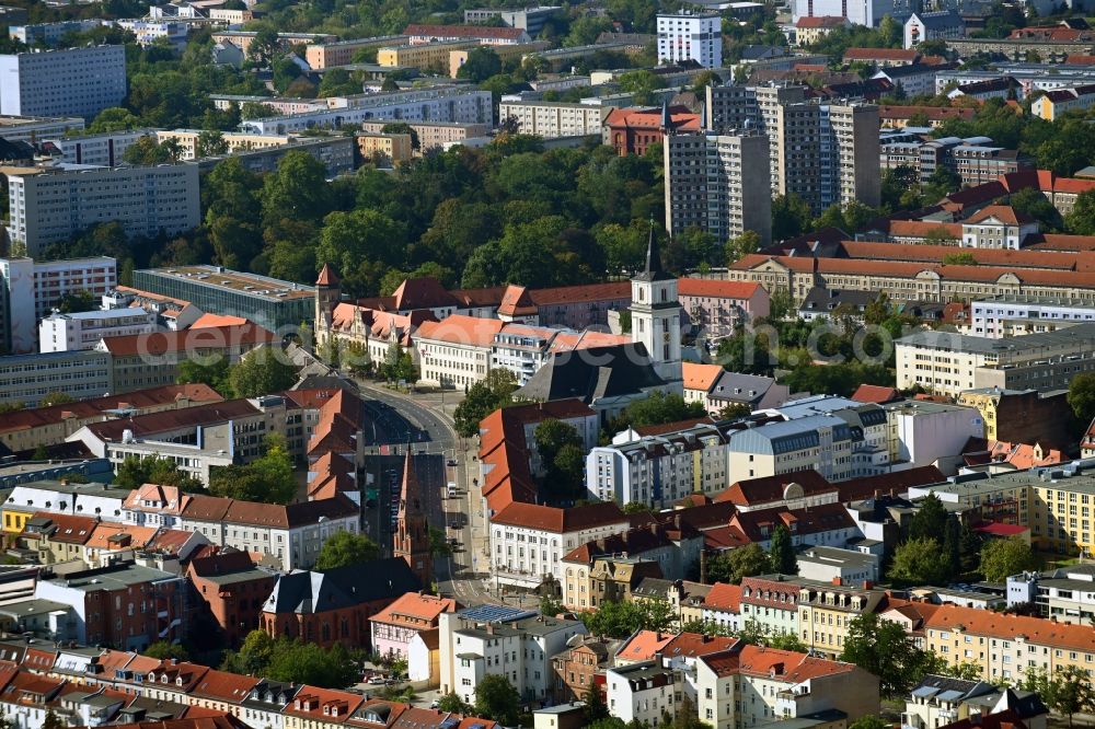 Aerial photograph Dessau - The city center in the downtown area in Dessau in the state Saxony-Anhalt, Germany