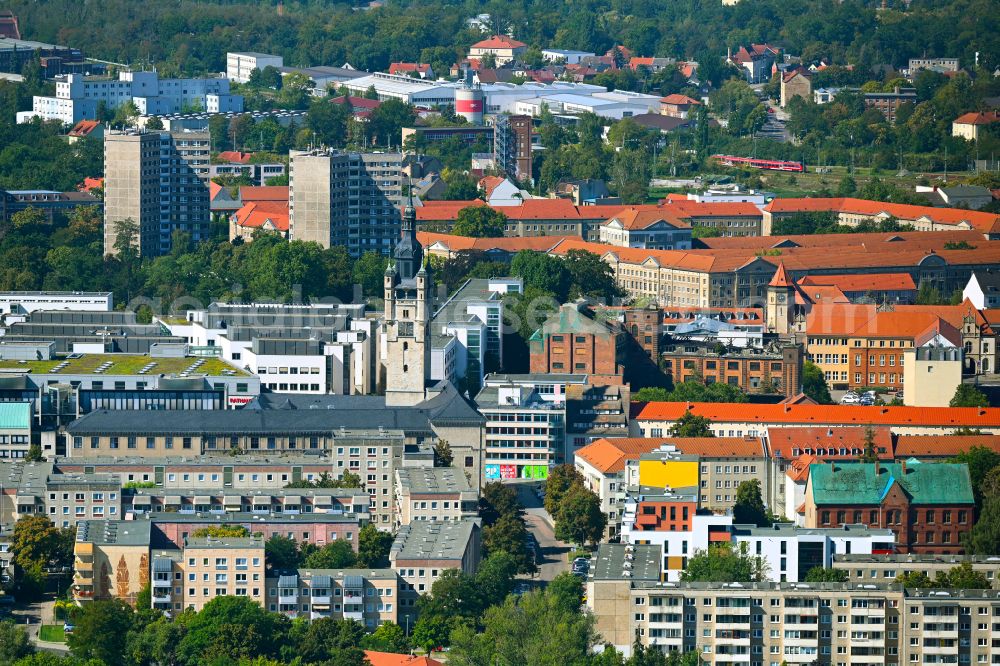 Dessau from above - The city center in the downtown area in Dessau in the state Saxony-Anhalt, Germany