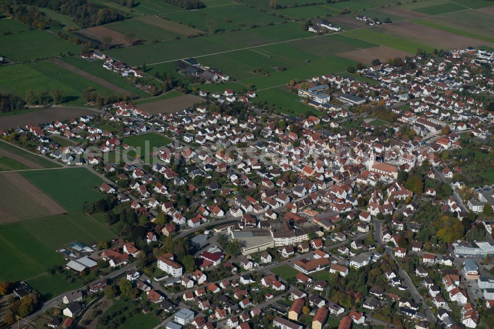 Aerial photograph Dietenheim - The city center in the downtown area in Dietenheim in the state Baden-Wuerttemberg, Germany