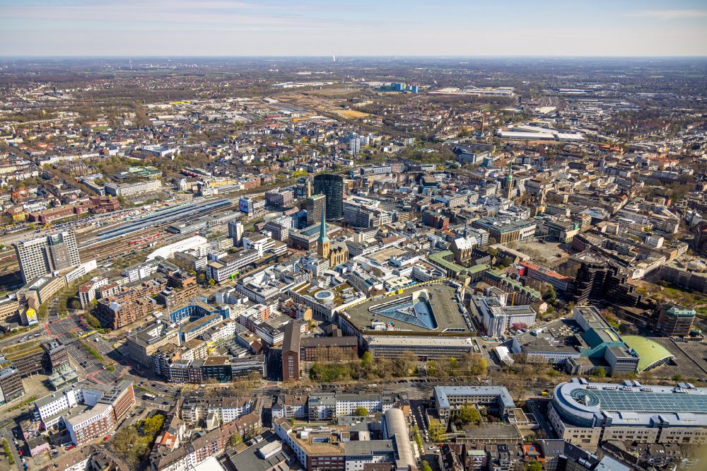 Aerial image Dortmund - The city center in the downtown area in the district City-West in Dortmund at Ruhrgebiet in the state North Rhine-Westphalia, Germany