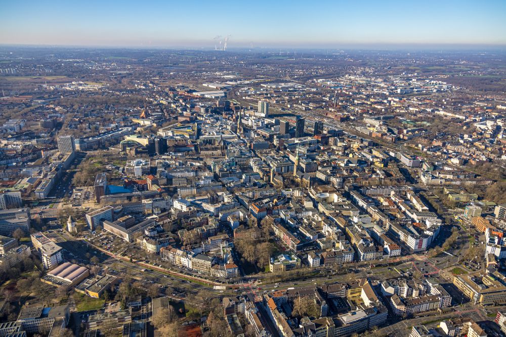 Dortmund from the bird's eye view: The city center in the downtown area in the district Altstadt in Dortmund at Ruhrgebiet in the state North Rhine-Westphalia, Germany