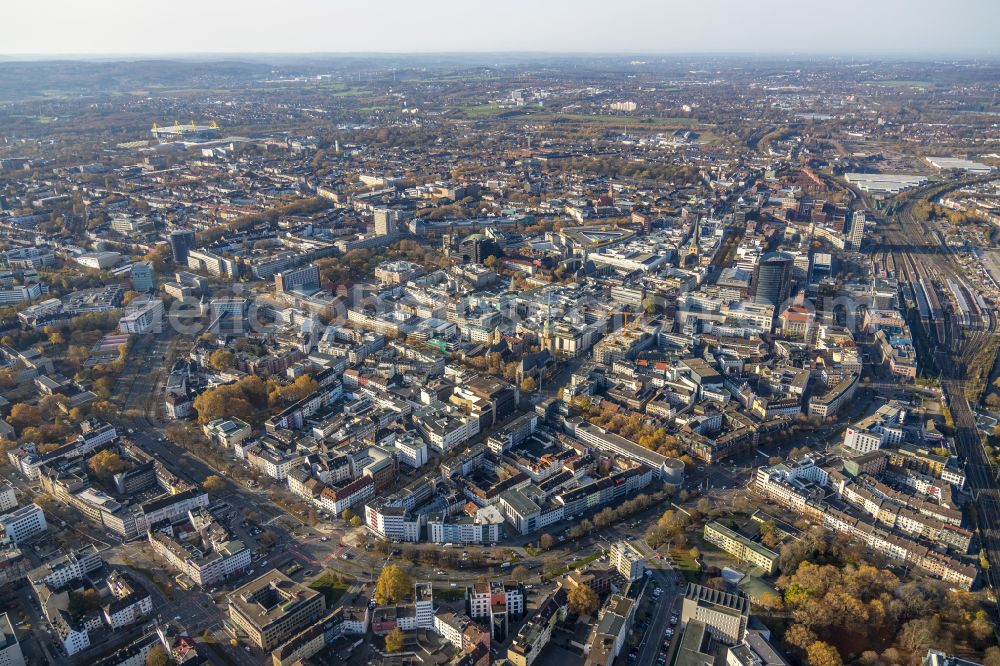 Aerial image Dortmund - The city center in the downtown area in the district Altstadt in Dortmund at Ruhrgebiet in the state North Rhine-Westphalia, Germany