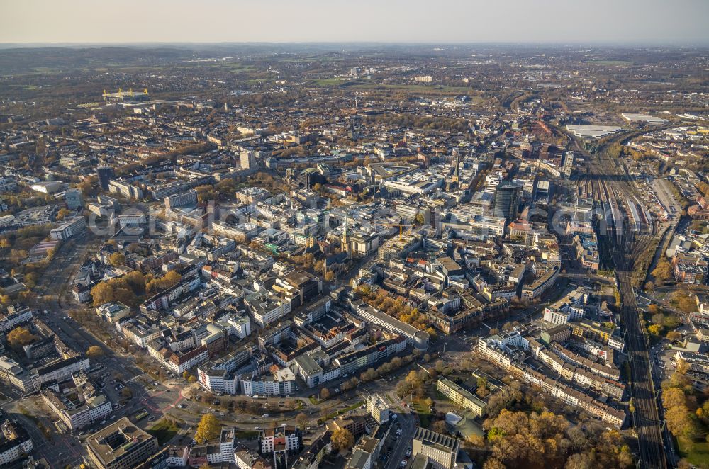 Aerial photograph Dortmund - The city center in the downtown area in the district Altstadt in Dortmund at Ruhrgebiet in the state North Rhine-Westphalia, Germany