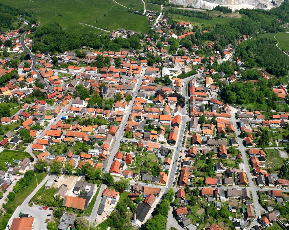 Aerial image Elbingerode (Harz) - The city center in the downtown area in Elbingerode (Harz) in the state Saxony-Anhalt, Germany