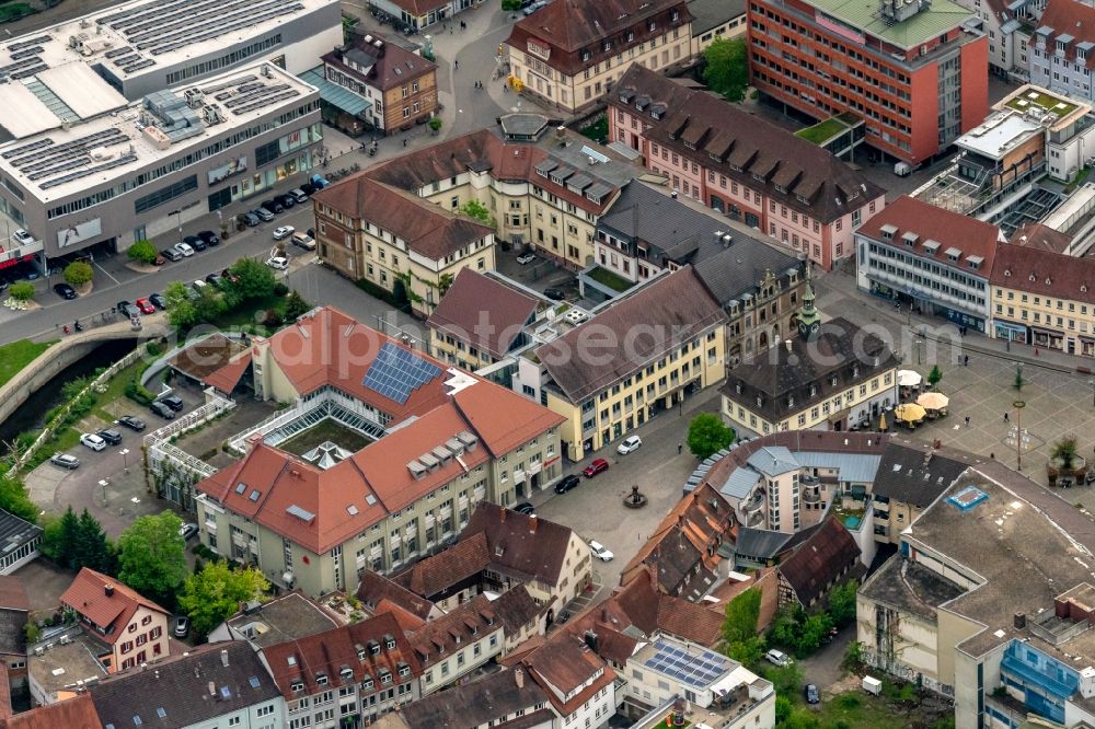 Emmendingen from the bird's eye view: The city center in the downtown area in Emmendingen in the state Baden-Wurttemberg, Germany
