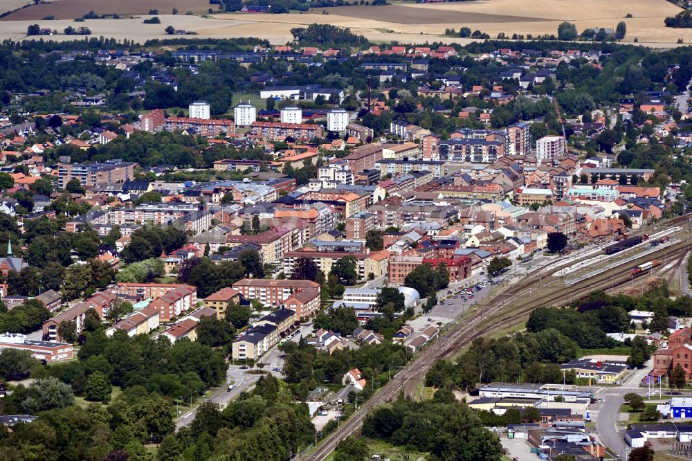 Aerial photograph Eslöv - The city center in the downtown area in Esloev in Skane laen, Sweden