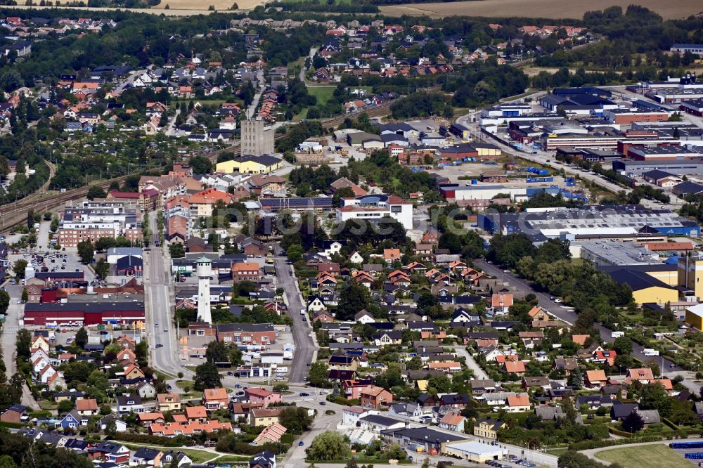 Aerial image Eslöv - The city center in the downtown area in Esloev in Skane laen, Sweden
