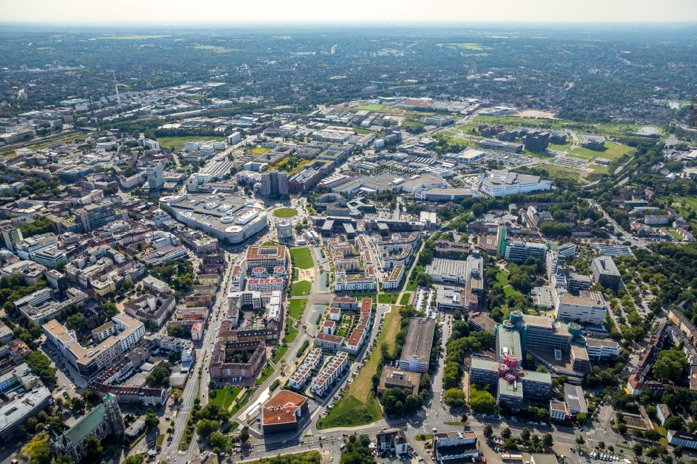 Aerial image Essen - The city center in the downtown area in Essen in the state North Rhine-Westphalia, Germany