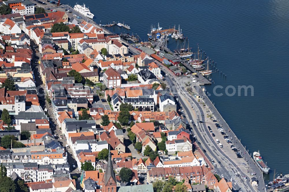 Aerial image Flensburg - The city center in the downtown are in Flensburg in the state Schleswig-Holstein