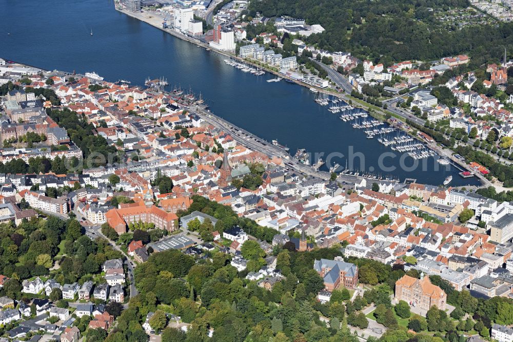 Aerial image Flensburg - The city center in the downtown are in Flensburg in the state Schleswig-Holstein