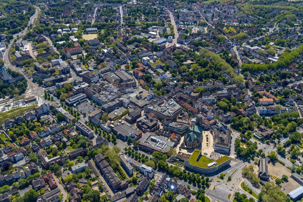 Aerial image Gelsenkirchen - The city center in the downtown area in the district Buer in Gelsenkirchen at Ruhrgebiet in the state North Rhine-Westphalia, Germany