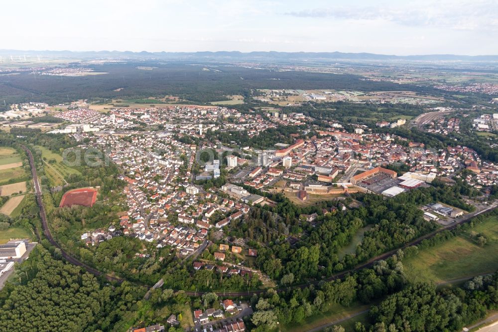 Germersheim from the bird's eye view: The city center in the downtown area in Germersheim in the state Rhineland-Palatinate, Germany