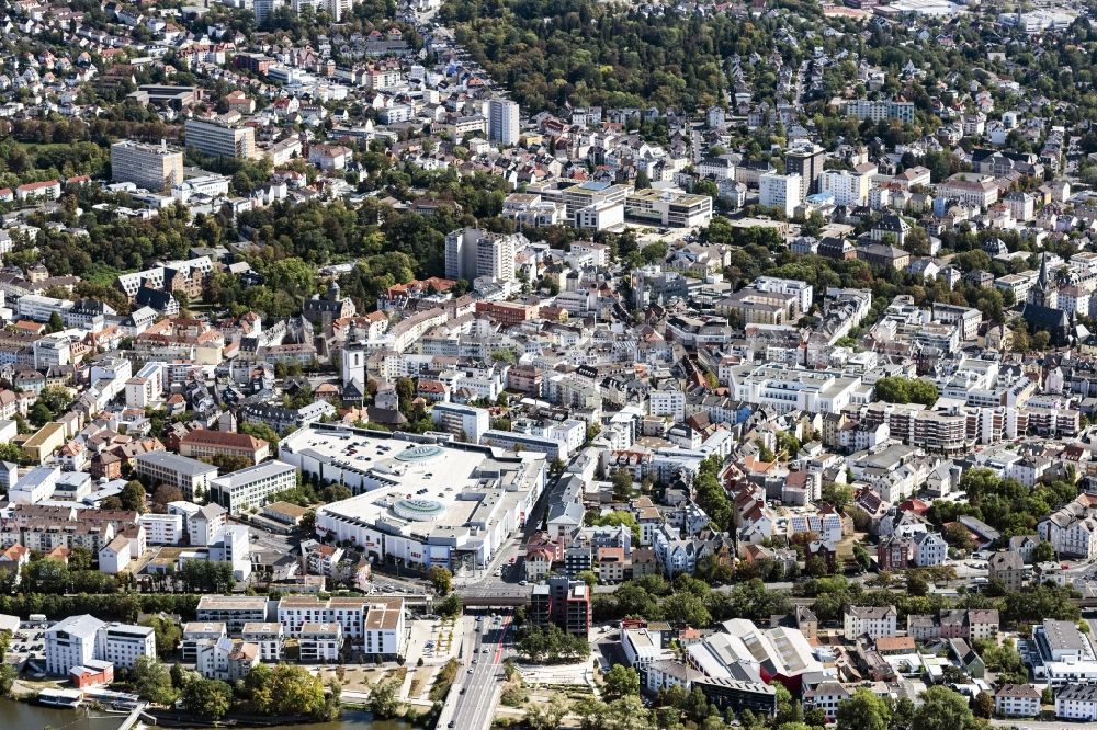 Aerial photograph Gießen - The city center in the downtown area in Giessen in the state Hesse, Germany