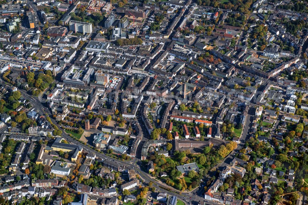Gürzenich from above - The city center in the downtown area in Gürzenich in the state North Rhine-Westphalia, Germany