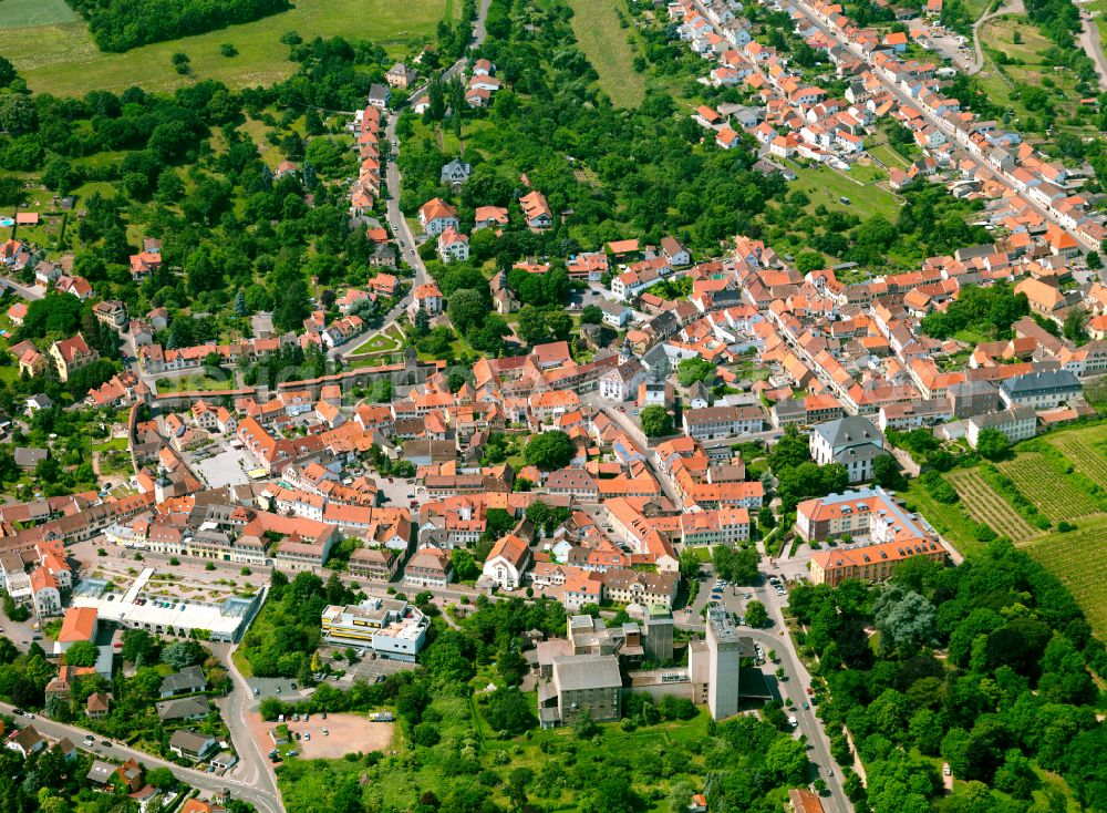 Aerial image Haide - The city center in the downtown area in Haide in the state Rhineland-Palatinate, Germany