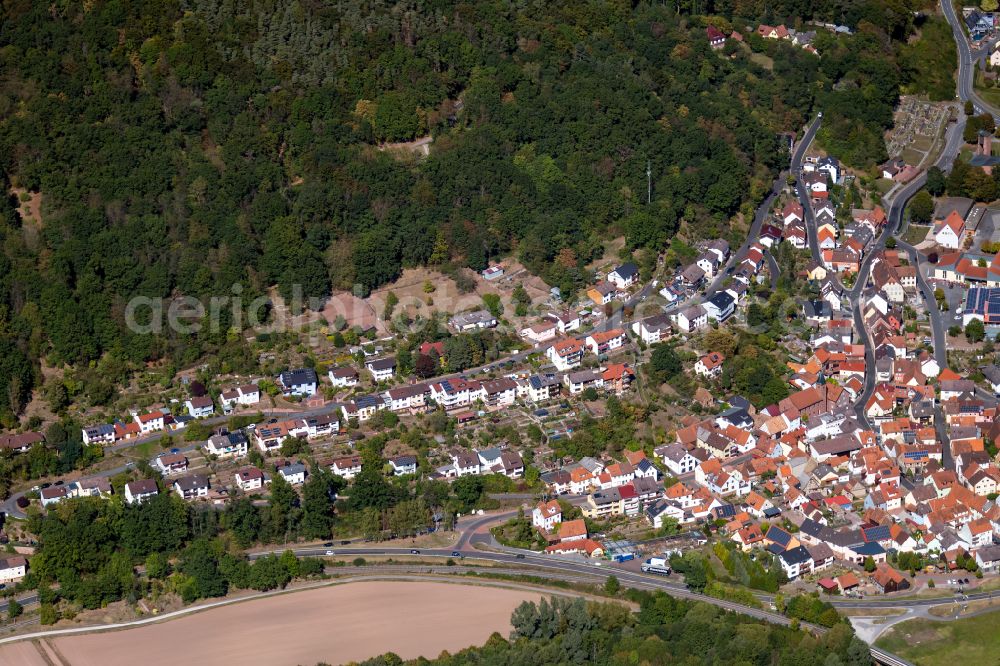 Hasloch from the bird's eye view: The city center in the downtown area in Hasloch in the state Bavaria, Germany