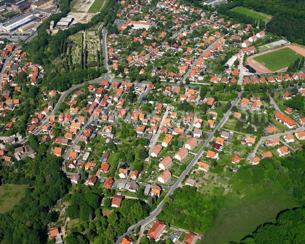Aerial photograph Ilsenburg (Harz) - The city center in the downtown area in Ilsenburg (Harz) in the Harz in the state Saxony-Anhalt, Germany