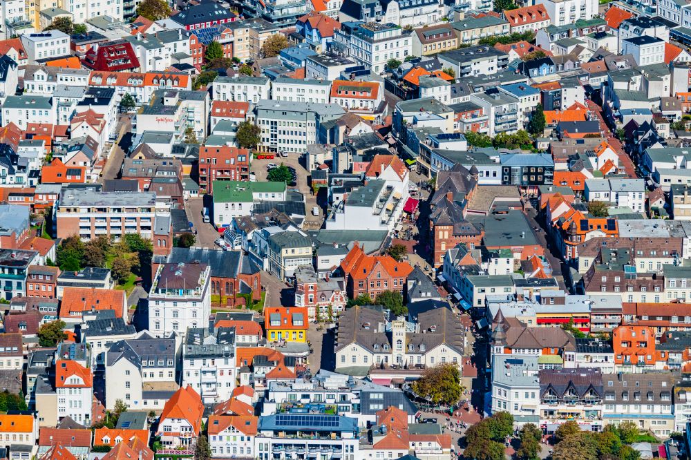 Aerial photograph Norderney - City center in the inner city area on the island of Norderney in the state of Lower Saxony, Germany