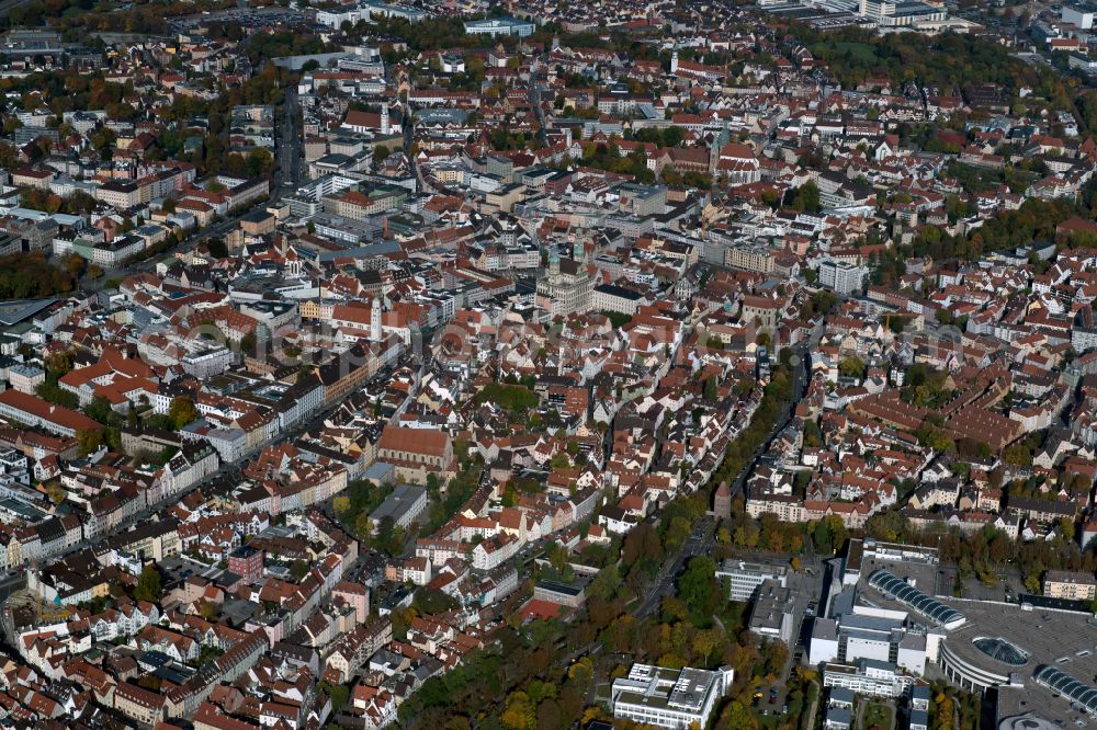 Jakobervorstadt-Süd from above - The city center in the downtown area in Jakobervorstadt-Süd in the state Bavaria, Germany