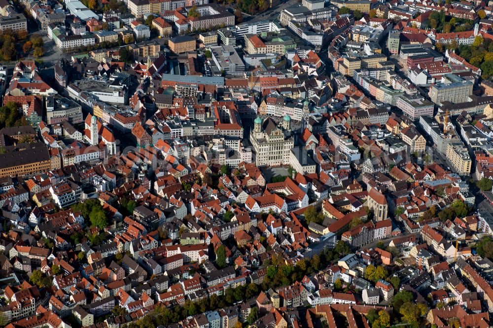 Jakobervorstadt-Süd from the bird's eye view: The city center in the downtown area in Jakobervorstadt-Süd in the state Bavaria, Germany
