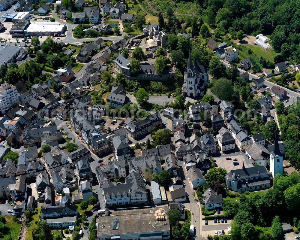 Aerial image Kastellaun - The city center in the downtown are in Kastellaun in the state Rhineland-Palatinate