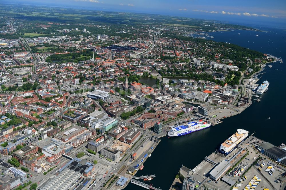 Kiel from above - The city center in the downtown area in Kiel in the state Schleswig-Holstein, Germany