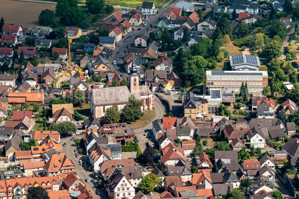 Aerial image Kippenheim - The city center in the downtown area in Kippenheim in the state Baden-Wuerttemberg, Germany