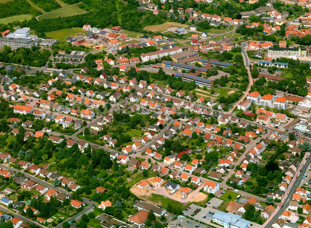 Aerial image Kirchheimbolanden - The city center in the downtown area in Kirchheimbolanden in the state Rhineland-Palatinate, Germany