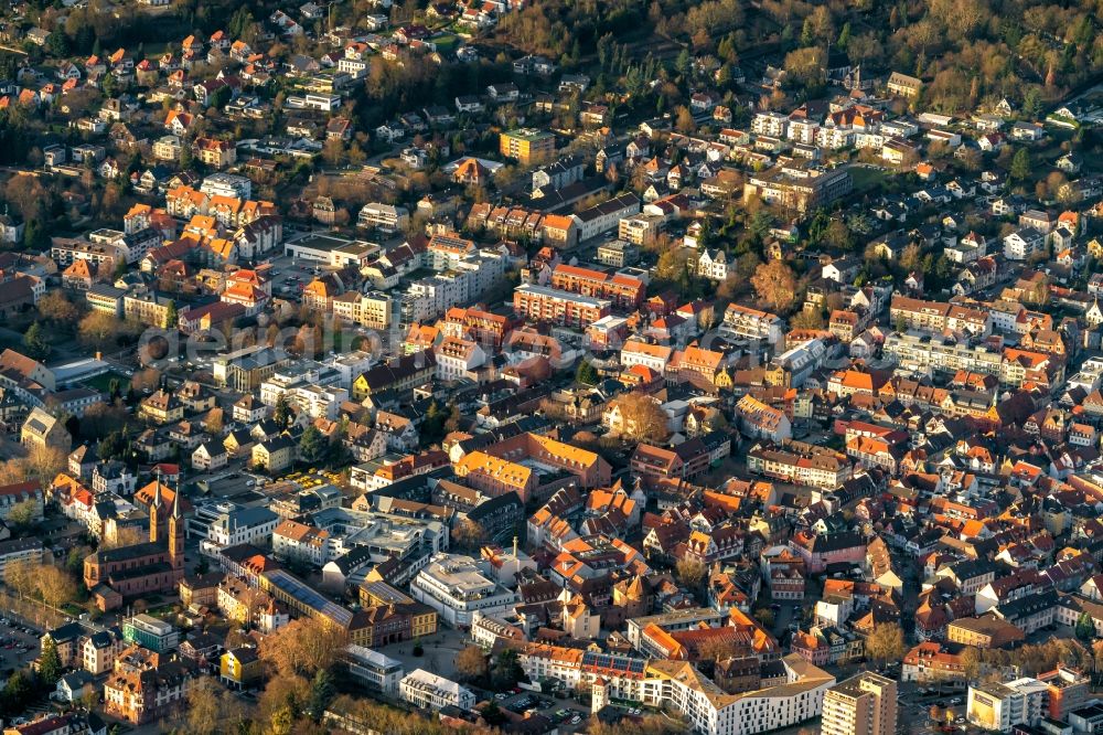 Lahr/Schwarzwald from above - The city center in the downtown area in Lahr/Schwarzwald in the state Baden-Wurttemberg, Germany