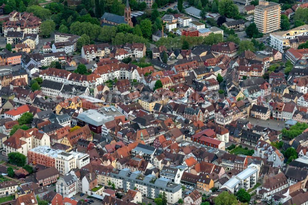 Lahr/Schwarzwald from the bird's eye view: The city center in the downtown area in Lahr/Schwarzwald in the state Baden-Wurttemberg, Germany
