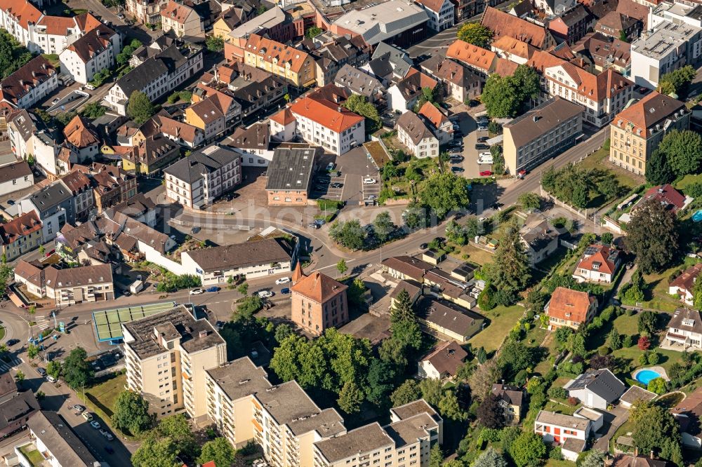 Lahr/Schwarzwald from above - The city center in the downtown area in Lahr/Schwarzwald in the state Baden-Wuerttemberg, Germany