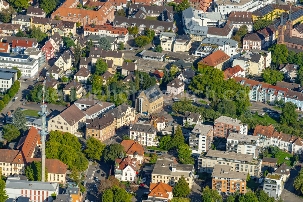 Aerial photograph Lahr/Schwarzwald - The city center in the downtown area in Lahr/Schwarzwald in the state Baden-Wuerttemberg, Germany