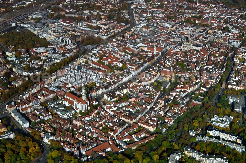 Aerial photograph Lechviertel - Östliches Ulrichsviertel - The city center in the downtown area in Lechviertel - Östliches Ulrichsviertel in the state Bavaria, Germany