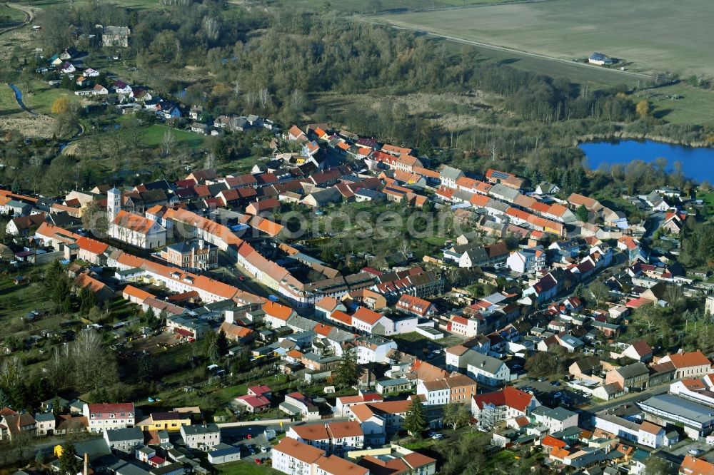 Liebenwalde from the bird's eye view: The city center in the downtown area in Liebenwalde in the state Brandenburg, Germany