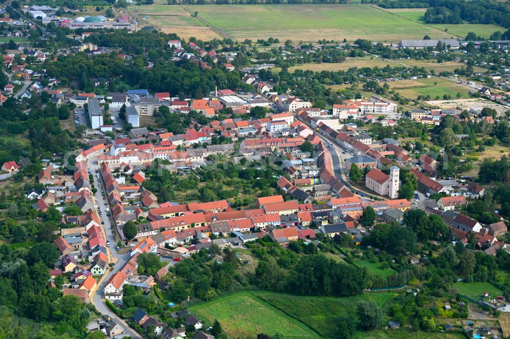 Liebenwalde from the bird's eye view: The city center in the downtown area in Liebenwalde in the state Brandenburg, Germany
