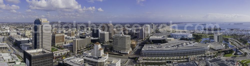 Aerial image Los Angeles - The city center in the downtown area in Los Angeles in California, United States of America