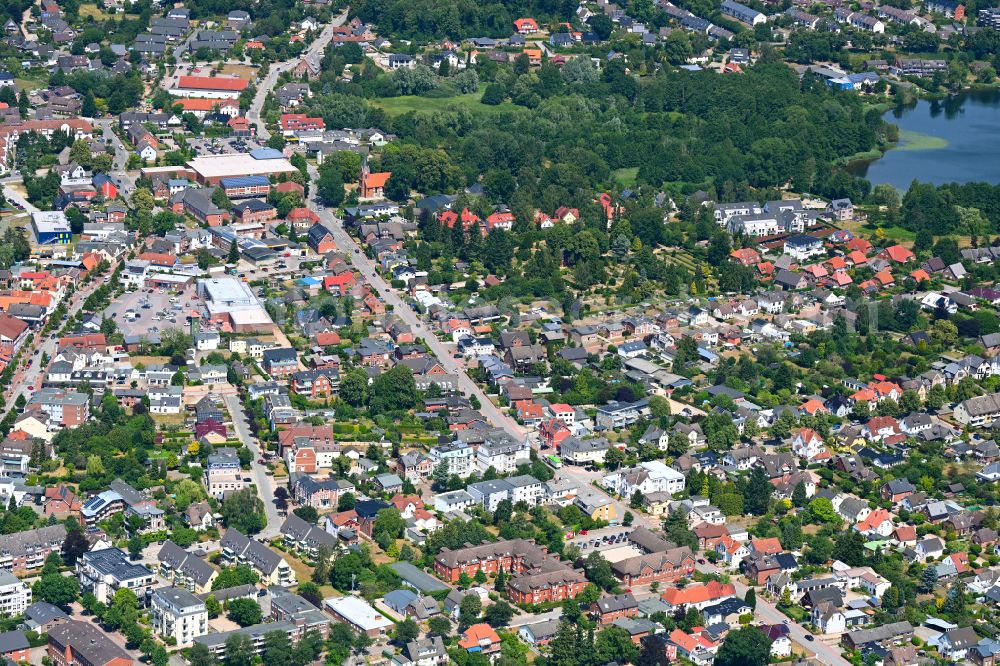 Malente from above - The city center in the downtown area in Malente in the Holsteinische Schweiz in the state Schleswig-Holstein, Germany