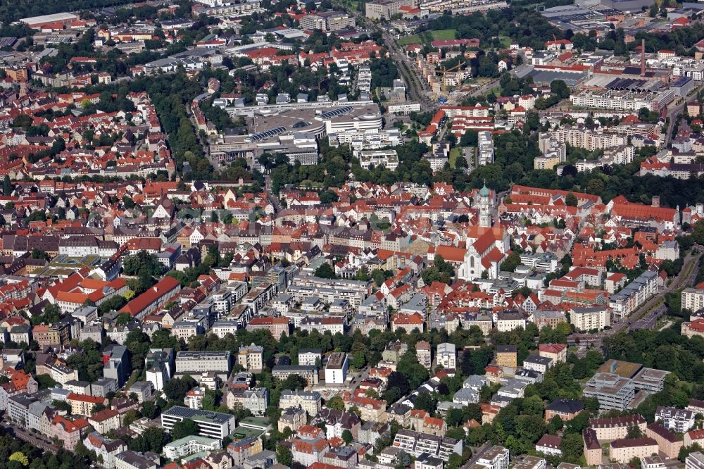 Aerial photograph Augsburg - The city center in the downtown area in Augsburg in the state Bavaria