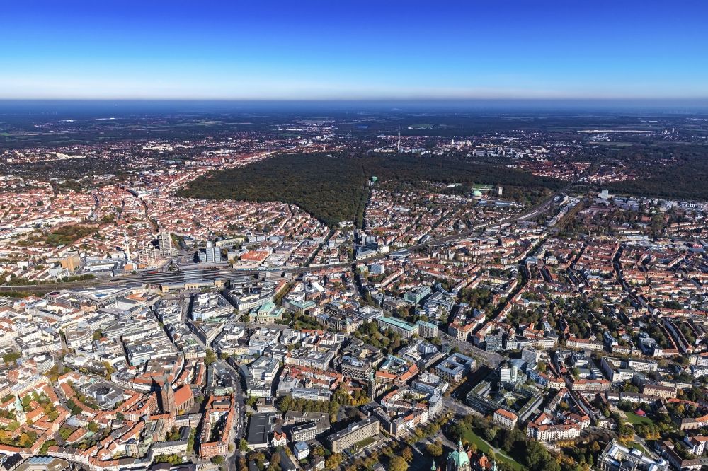 Hannover from above - The city center in the downtown area Mitte in Hannover in the state Lower Saxony, Germany
