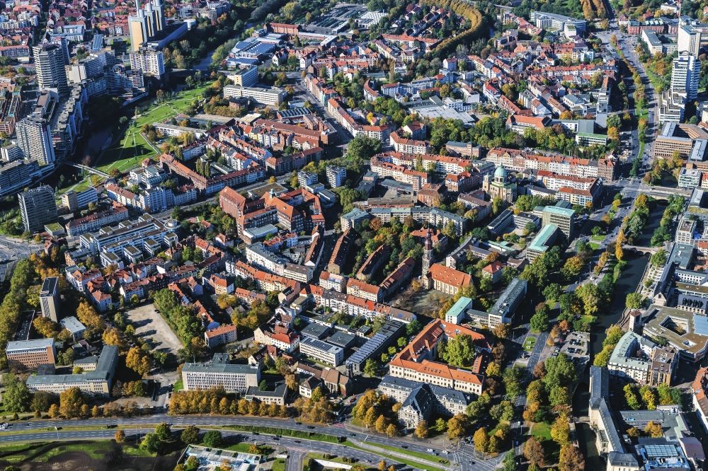 Aerial image Hannover - The city center in the downtown area Mitte in Hannover in the state Lower Saxony, Germany